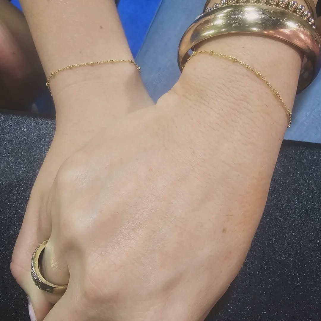 Permanent jewelry Augusta GA — welded gold bridal bracelet