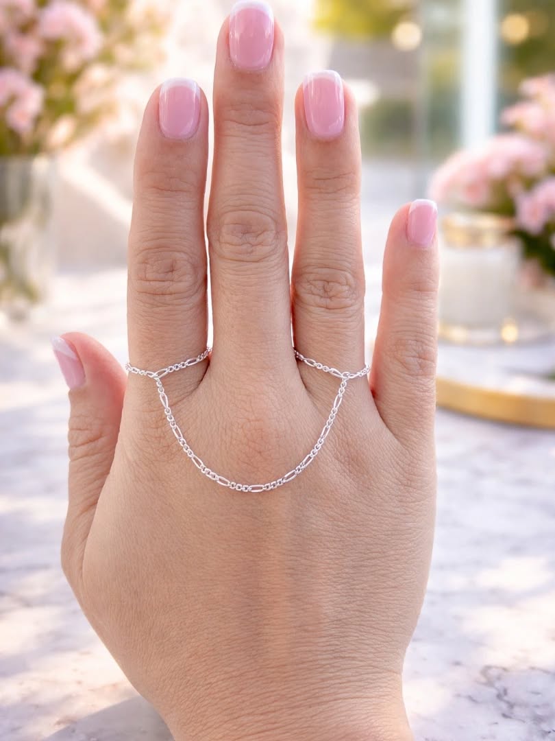 Hand Chains — Statement permanent hand chains linking ring to bracelet. Welded permanent jewelry in Athens, Watkinsville, Bogart & UGA, GA.