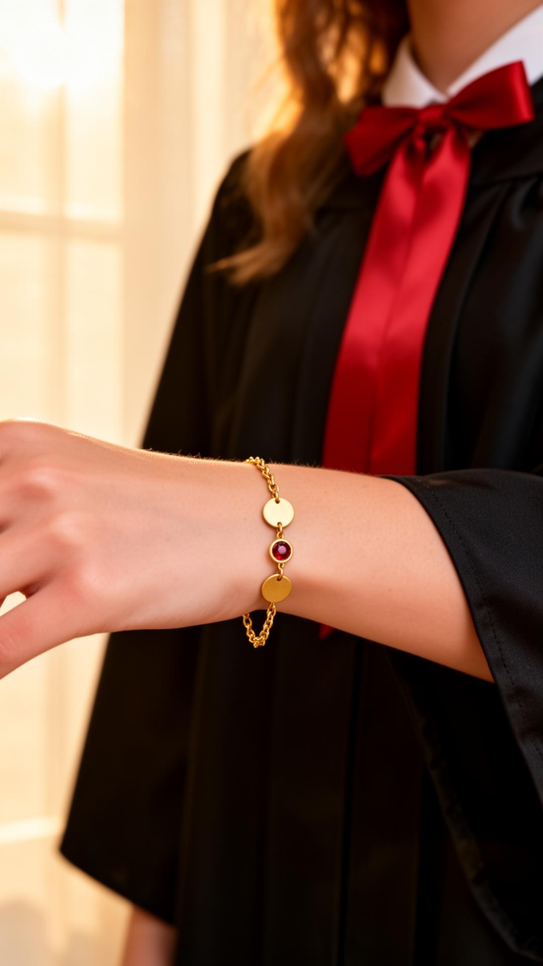 UGA graduation & gameday permanent bracelet — red and black welded jewelry for Bulldogs fans in Athens, GA